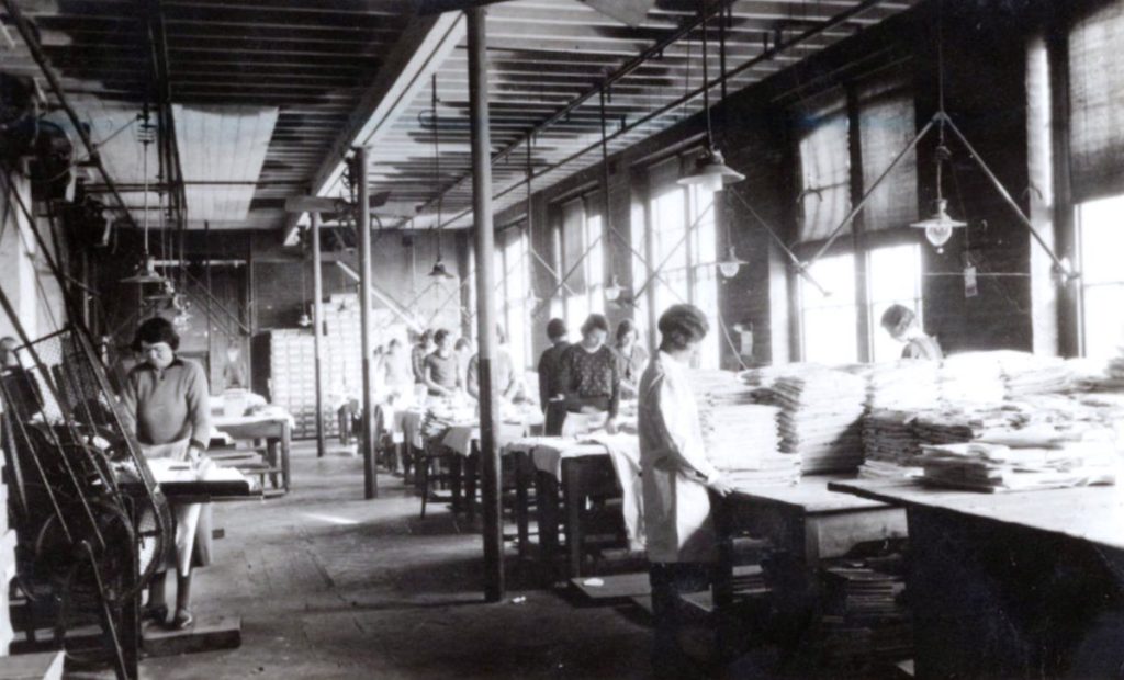 Women working in the laundry at Hope Brothers Ltd, Littleport, circa 1930.