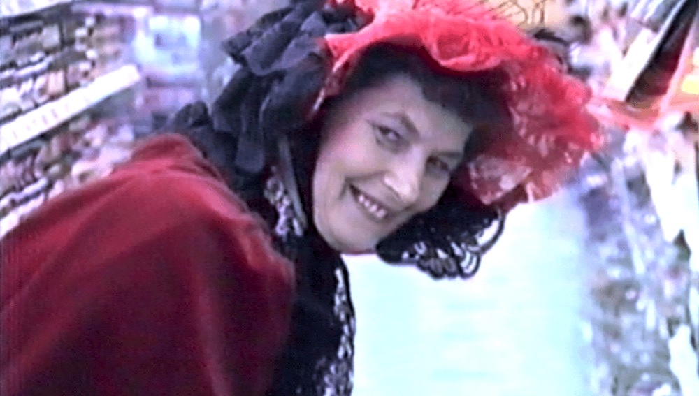 A woman in 'Dickensian' themed costume.